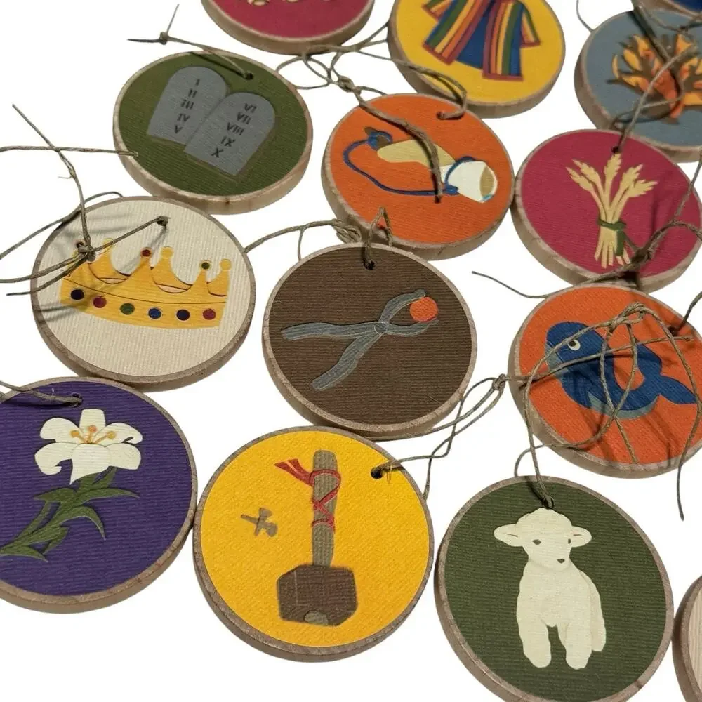 Jesse Tree Ornaments 25 solid hardwood discs (.25in thick) Christmas Tree